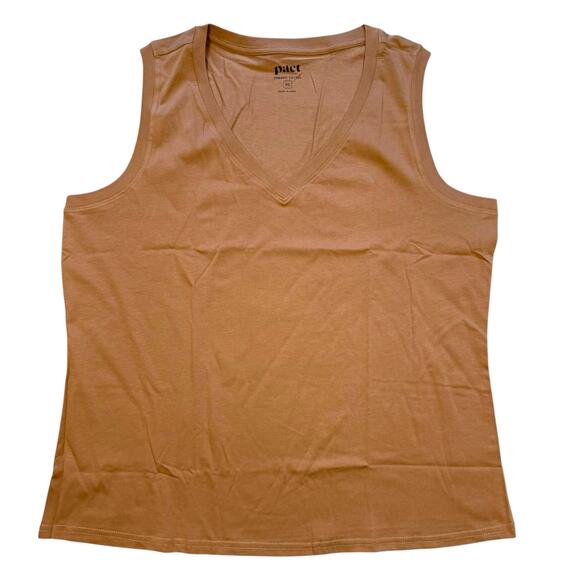 Pact Organic Softspun Tan Brown Sugar V-Neck Tank XL NWT - Picture 5 of 6